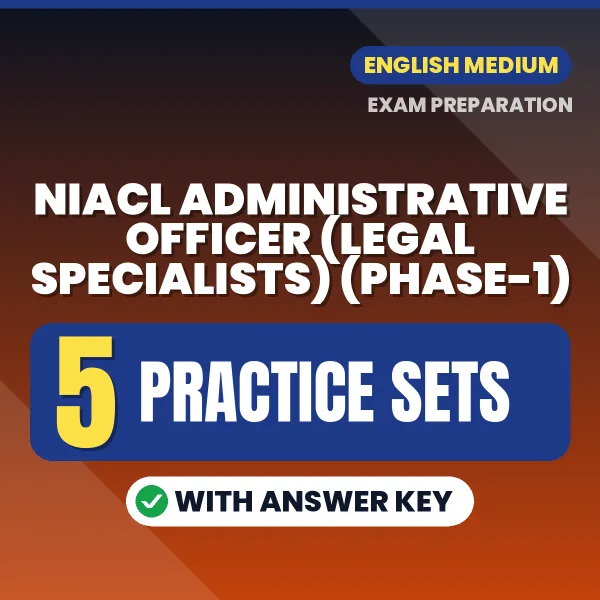 Download 5 NIACL Administrative Officer (Legal Specialists) (Phase-1) Practice Sets PDF (English) Based on the Latest Exam Pattern