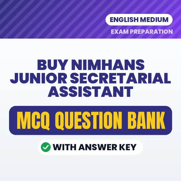Buy NIMHANS Junior Secretarial Assistant Exam Objective Type Questions eBook in English – Latest Pattern MCQ Collection
