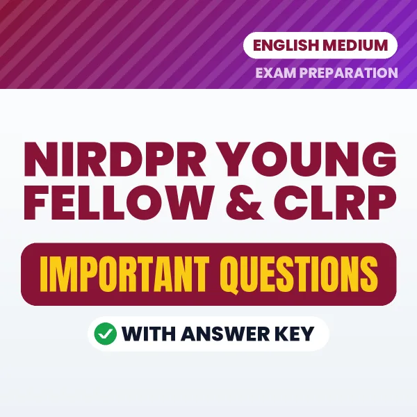 NIRDPR Young Fellow & CLRP Exam Guide PDF in English – Important Questions for Quick Revision