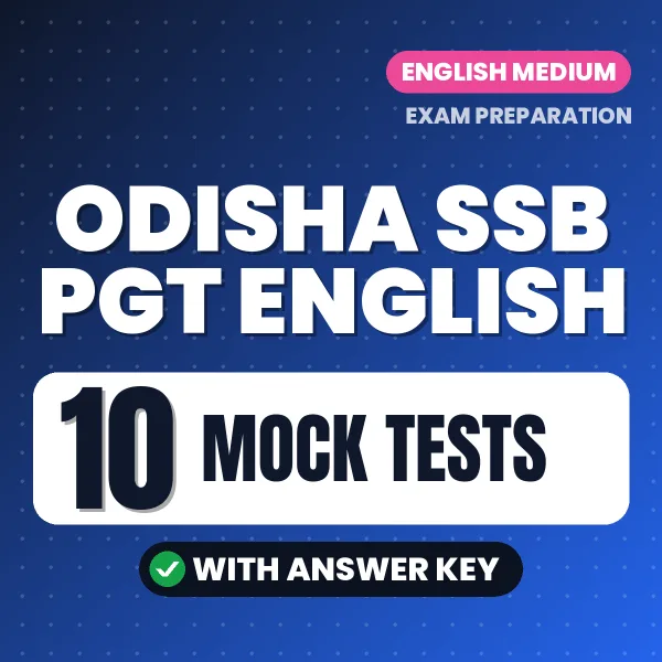 Latest Pattern Odisha SSB PGT English Mock Test eBook in English – 10 Mock Tests with Answer Key for Self-Assessment