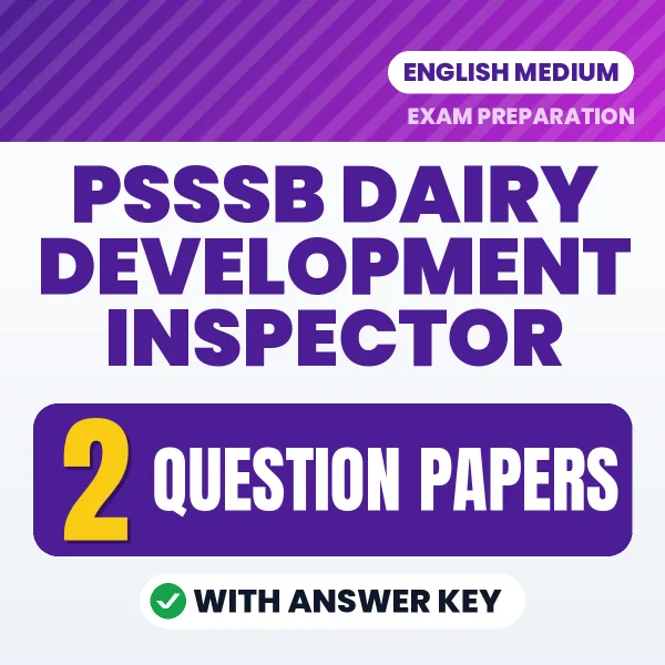 2 Question Papers for PSSSB Dairy Development Inspector Exam in English | Practice eBook with Answer Key – Instant PDF Download