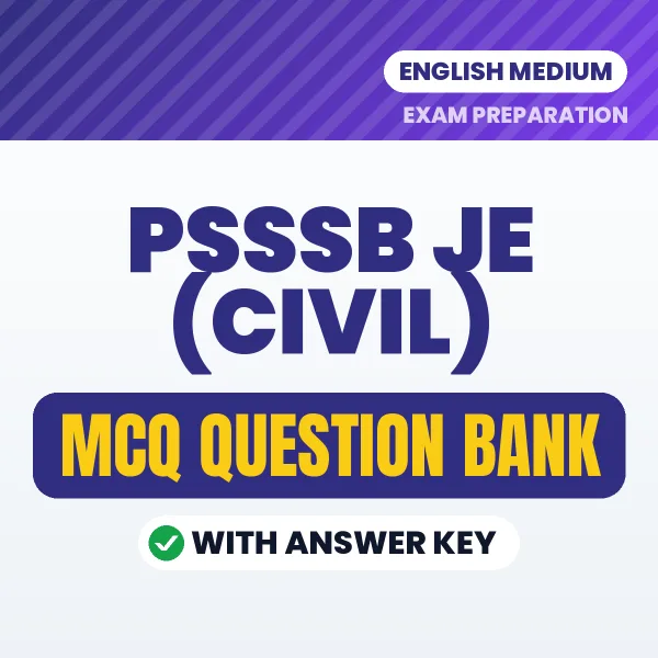 Best MCQ eBook for PSSSB JE (Civil) Exam in English | Selected Questions with Answer Key