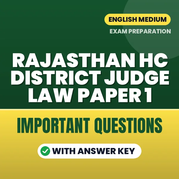 Download Rajasthan HC District Judge Law Paper 1 Preparation Book PDF (English) with Important Questions & Answers