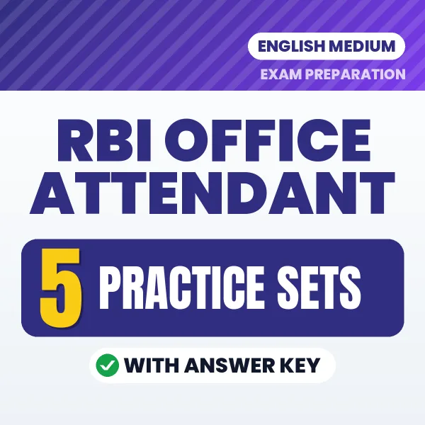 Latest Pattern RBI Office Attendant Practice Set eBook in English – 5 Practice Sets with Answer Key for Self-Assessment