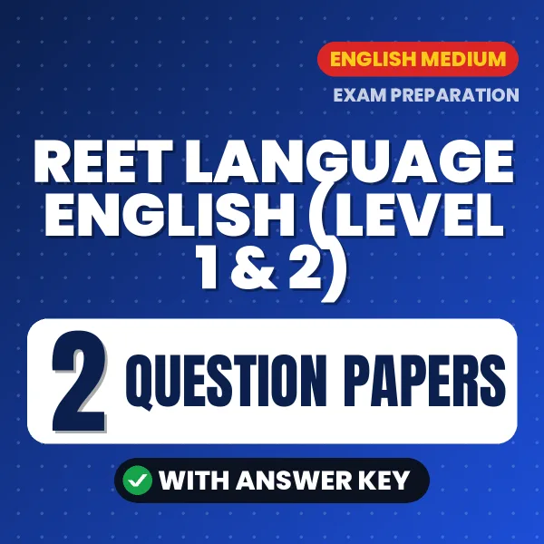 2 Question Papers for REET Language English (Level 1 & 2) Exam in English | Practice eBook with Answer Key – Instant PDF Download