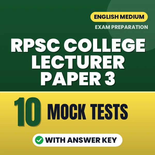 RPSC COLLEGE LECTURER PAPER 3 Mock Test PDF in English – 10 Full-Length Mock Tests with Answer Key