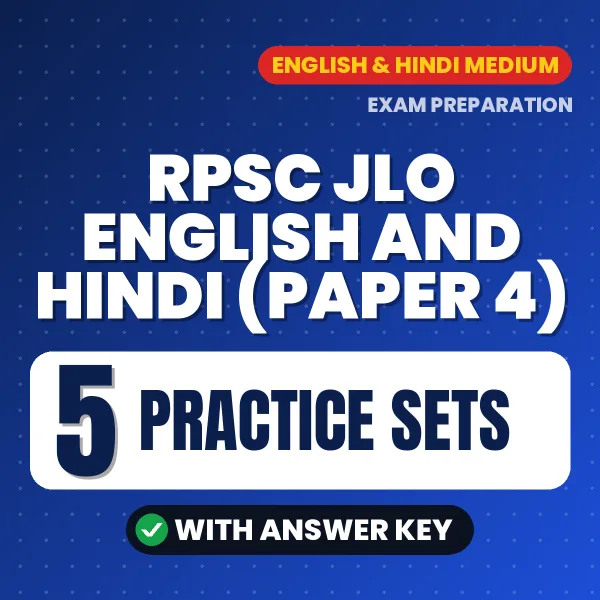 Boost Your RPSC JLO English and Hindi (Paper 4) Exam Score with 5 Practice Sets with Answer Key in English – PDF eBook