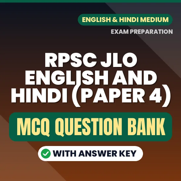 Best MCQ eBook for RPSC JLO English and Hindi (Paper 4) Exam in English | Selected Questions with Answer Key