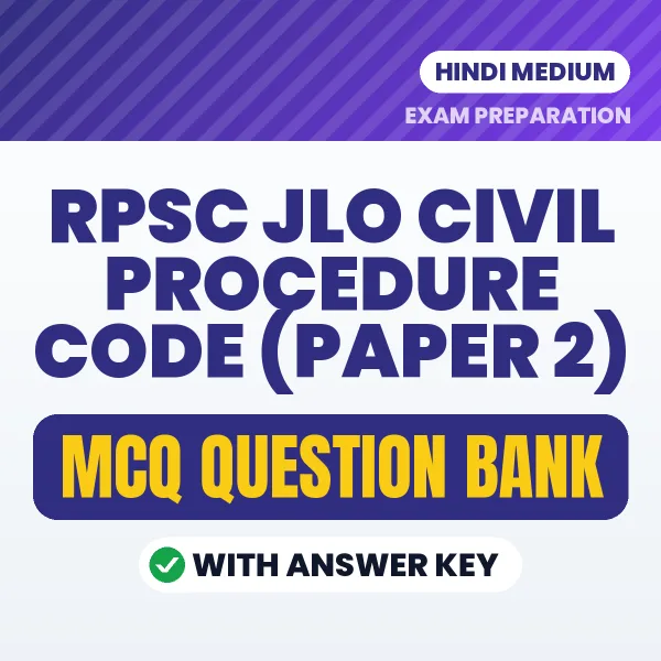 Prepare for RPSC JLO Civil Procedure Code (Paper 2) Exam with Multiple Choice Questions & Answers PDF in Hindi