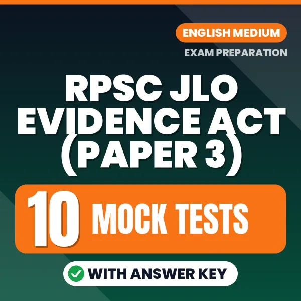 Download 10 RPSC JLO Evidence Act (Paper 3) Mock Tests PDF (English) Based on the Latest Exam Pattern