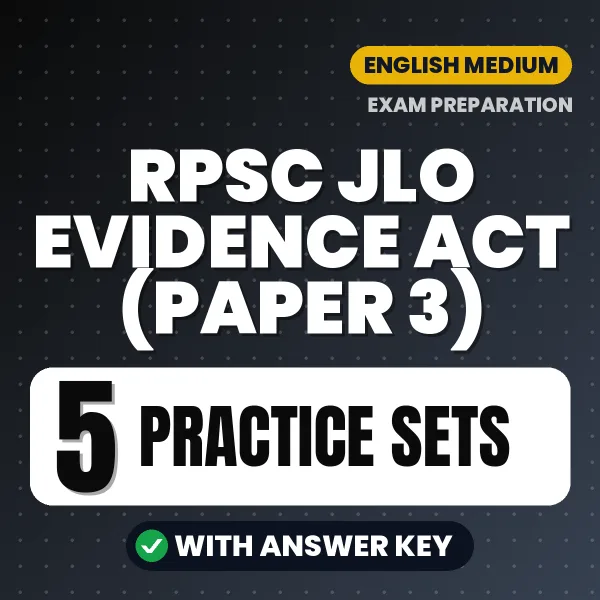Download 5 RPSC JLO Evidence Act (Paper 3) Practice Sets PDF (English) Based on the Latest Exam Pattern