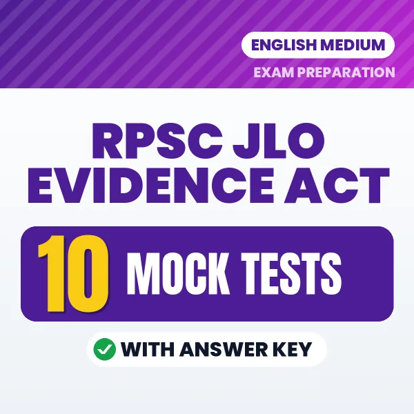 Test Your RPSC JLO Evidence Act Exam Paper 3 Preparation – 10 Mock Tests with Answer Key in PDF Format (English)