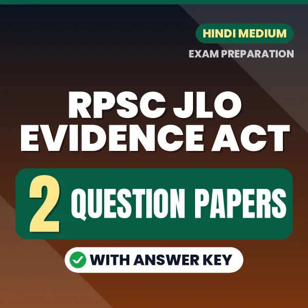 Download 2 RPSC JLO Evidence Act Exam Paper 3 Question Papers PDF (Hindi) Based on the Latest Exam Pattern