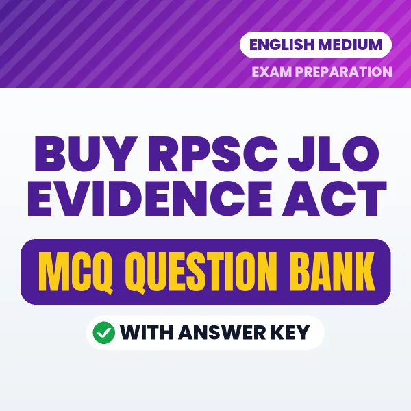 Buy RPSC JLO Evidence Act Exam Paper 3 Objective Type Questions eBook in English – Latest Pattern MCQ Collection
