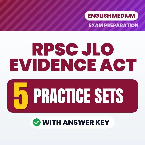 Test Your RPSC JLO Evidence Act Exam Paper 3 Preparation – 5 Practice Sets with Answer Key in PDF Format (English)