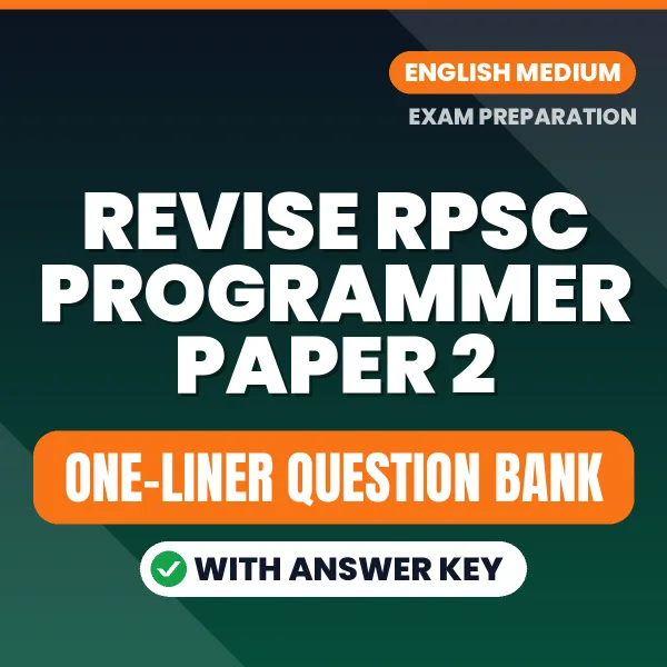 Revise RPSC Programmer Paper 2 Exam Faster with Important One-Liner Questions & Answers PDF in English