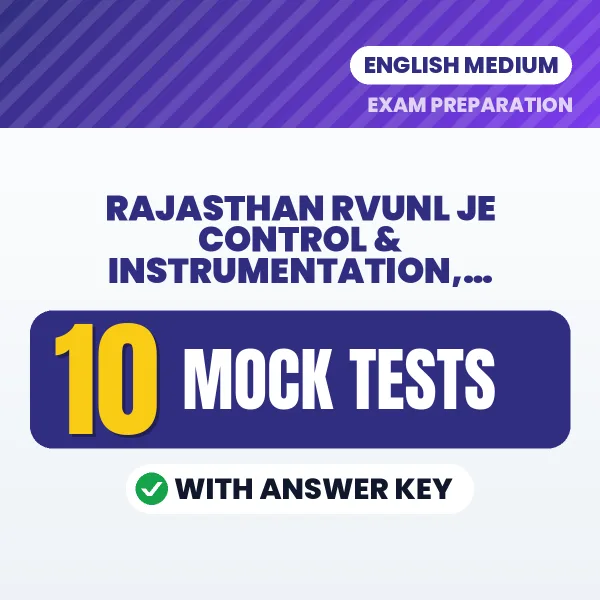 Rajasthan RVUNL JE Control & Instrumentation, Communication Mock Test PDF in English – 10 Full-Length Mock Tests with Answer Key