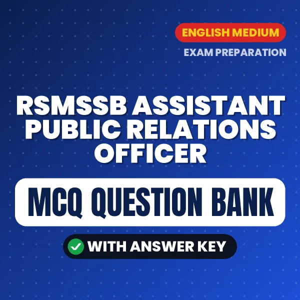 Download RSMSSB ASSISTANT PUBLIC RELATIONS OFFICER Exam MCQ PDF in English – Important Objective Questions with Answers