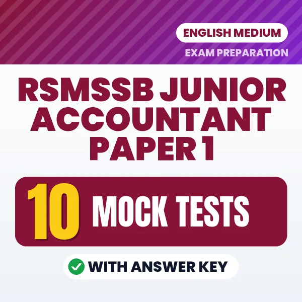 10 Mock Tests for RSMSSB Junior Accountant Paper 1 Exam in English | Practice eBook with Answer Key – Instant PDF Download