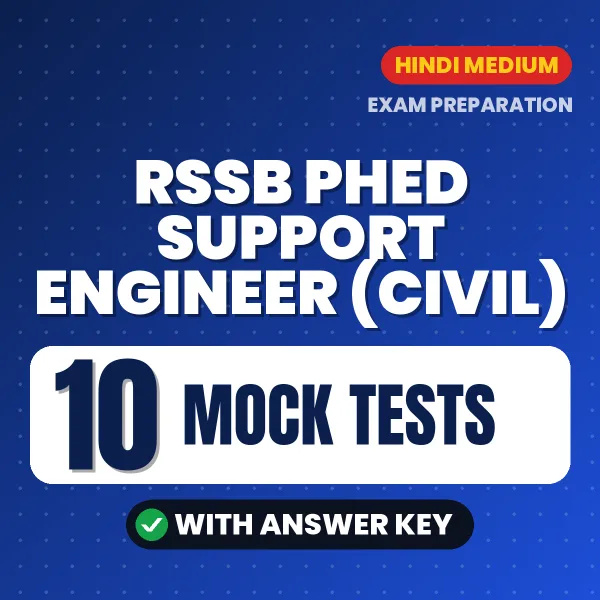 Latest Pattern RSSB PHED Support Engineer (Civil) Mock Test eBook in Hindi – 10 Mock Tests with Answer Key for Self-Assessment