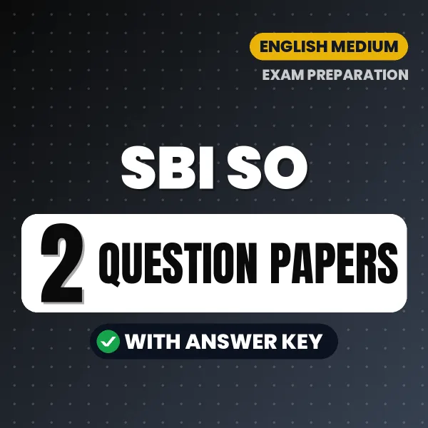 2 Question Papers for SBI SO Exam in English | Practice eBook with Answer Key – Instant PDF Download