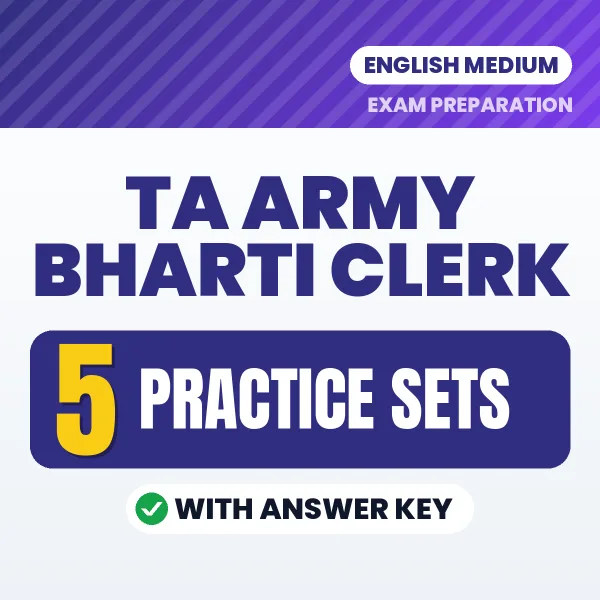 Latest Pattern TA Army Bharti Clerk Practice Set eBook in English – 5 Practice Sets with Answer Key for Self-Assessment