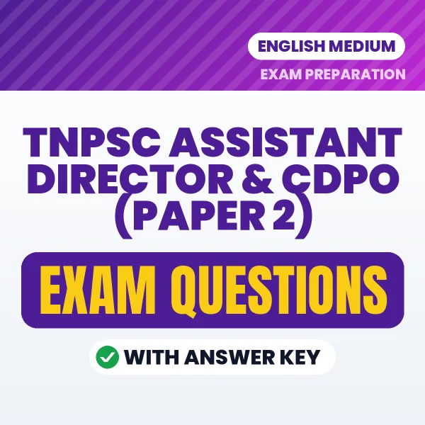 TNPSC Assistant Director & CDPO (Paper 2) Study eBook (English): Exam-Oriented Questions with Answers in PDF