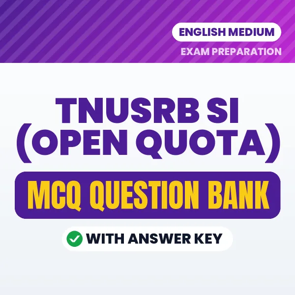 TNUSRB SI (Open Quota) MCQ with Answer Key Book PDF in English – Exam-Oriented Objective Questions for Quick Revision