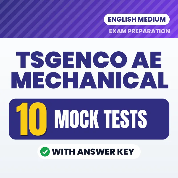 TSGENCO AE Mechanical Mock Test PDF in English – 10 Full-Length Mock Tests with Answer Key