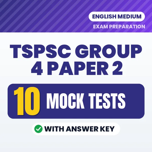 TSPSC Group 4 Paper 2 Mock Test PDF in English – 10 Full-Length Mock Tests with Answer Key