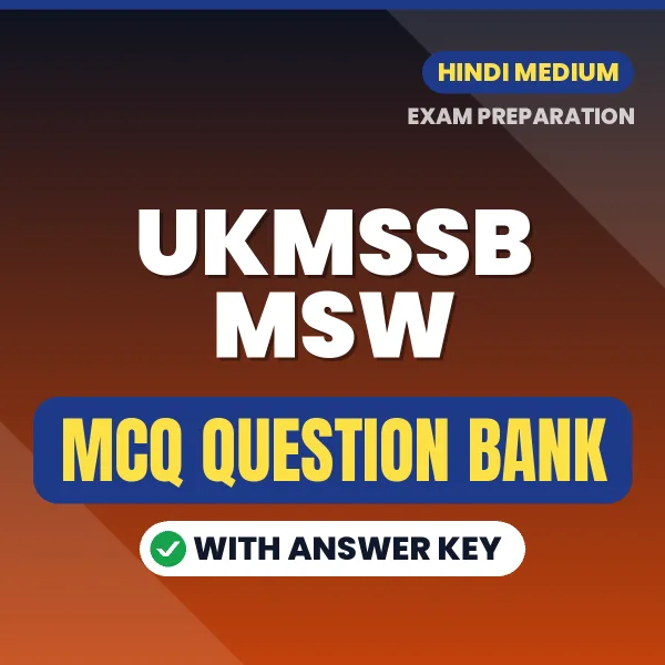 UKMSSB MSW MCQ with Answer Key Book PDF in Hindi – Exam-Oriented Objective Questions for Quick Revision