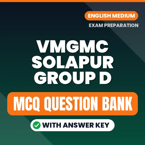Best MCQ eBook for VMGMC Solapur Group D Exam in English | Selected Questions with Answer Key