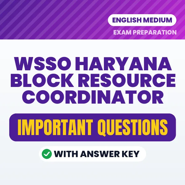 Download WSSO Haryana Block Resource Coordinator Preparation Book PDF (English) with Important Questions & Answers