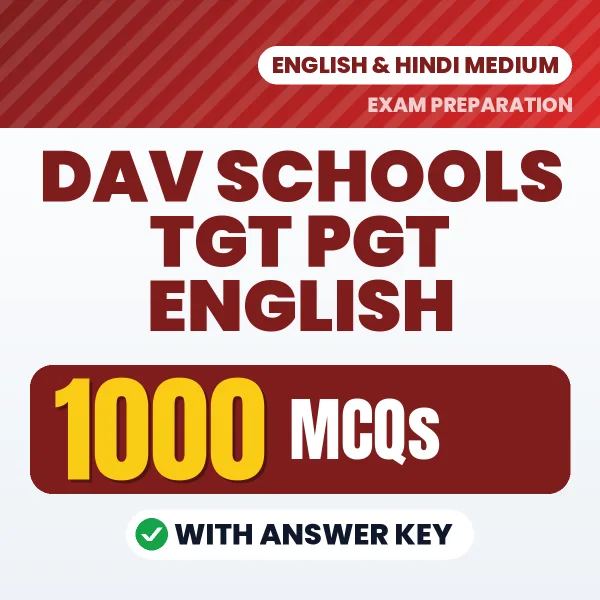 DAV Schools TGT PGT English Exam 2026 – 1000 Most Important MCQ Practice Questions | English & Hindi Medium PDF