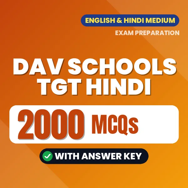 DAV Schools TGT Hindi Exam 2026 – 2000 Most Important MCQ Practice Questions | English Medium PDF