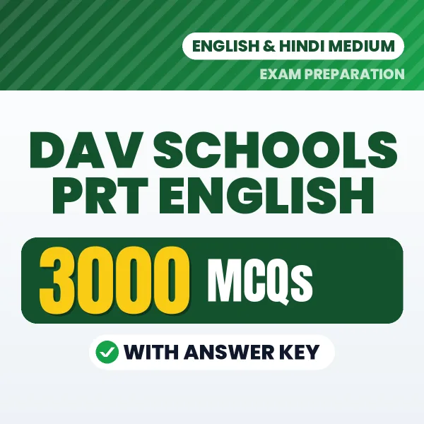DAV Schools PRT English Exam 2026 – 3000 Most Important MCQ Practice Questions | English & Hindi Medium PDF
