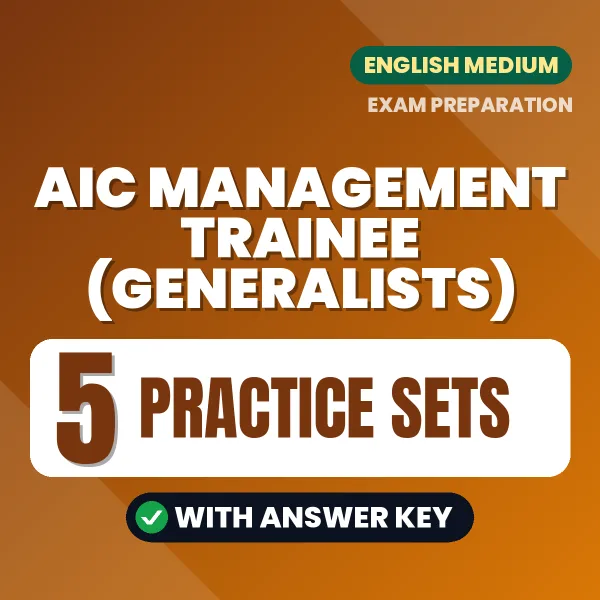 5 Practice Sets for AIC Management Trainee (Generalists) Exam in English | Practice eBook with Answer Key – Instant PDF Download