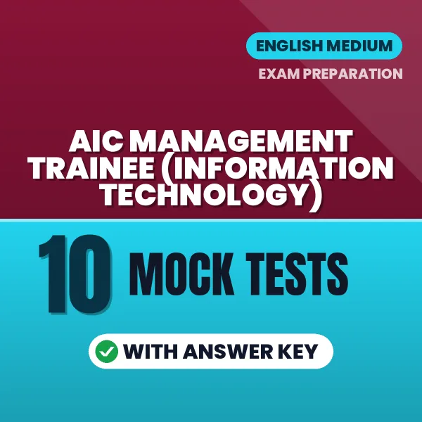 Practice for AIC Management Trainee (Information Technology) Exam at Home – 10 Mock Tests PDF in English with Answers
