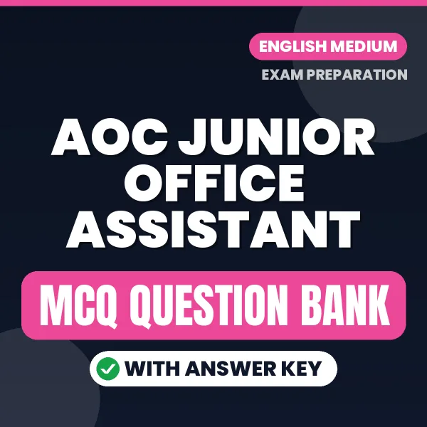 Download AOC Junior Office Assistant Exam MCQ PDF in English – Important Objective Questions with Answers