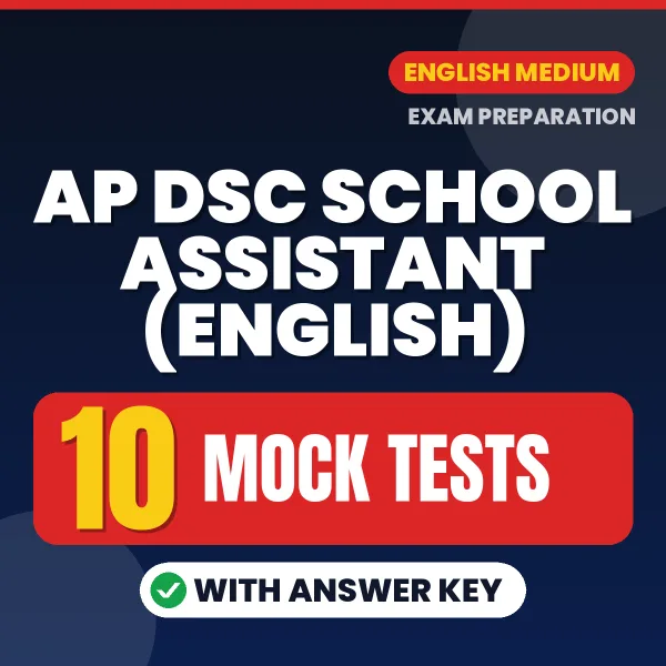 10 Mock Tests for AP DSC School Assistant (English) Exam in English | Practice eBook with Answer Key – Instant PDF Download