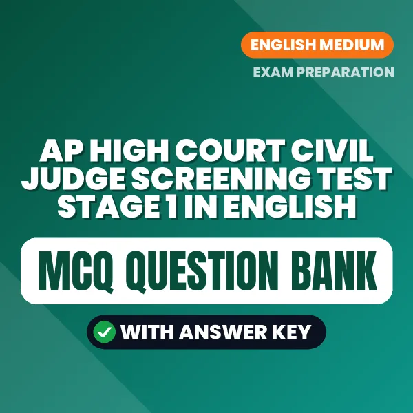 Best MCQ eBook for AP High Court Civil Judge Screening Test Stage 1 in English | Selected Questions with Answer Key