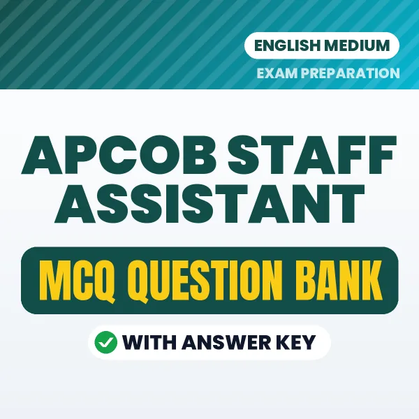 Best MCQ eBook for APCOB Staff Assistant Exam in English | Selected Questions with Answer Key