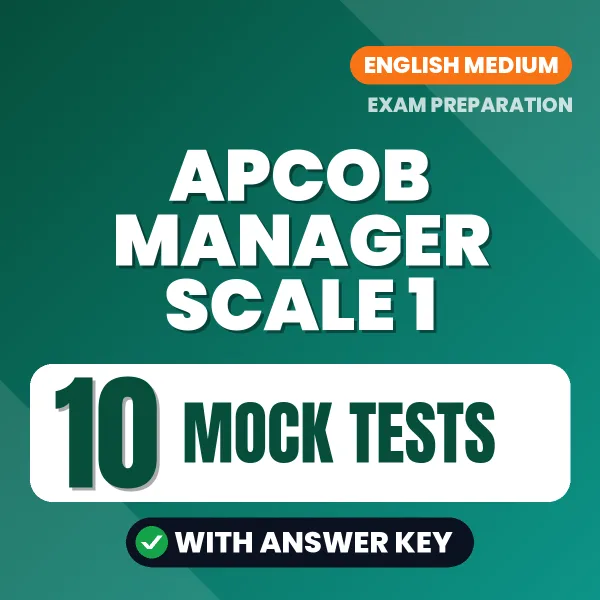 Latest Pattern APCOB Manager Scale 1 Mock Test eBook in English – 10 Mock Tests with Answer Key for Self-Assessment