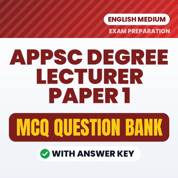 Best MCQ eBook for APPSC Degree Lecturer Paper 1 Exam in English | Selected Questions with Answer Key