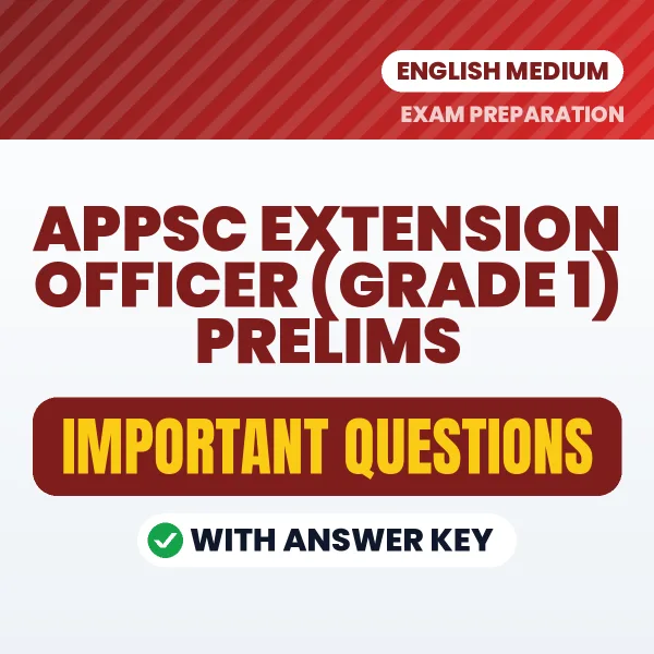 APPSC Extension Officer (Grade 1) Prelims Exam Guide PDF in English – Important Questions for Quick Revision