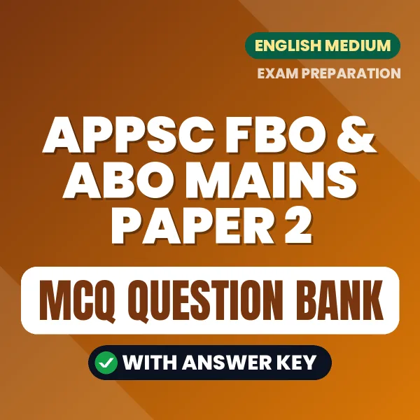 APPSC FBO & ABO Mains Paper 2 Important MCQs with Answers (English) – Digital Question Bank for Exam Preparation