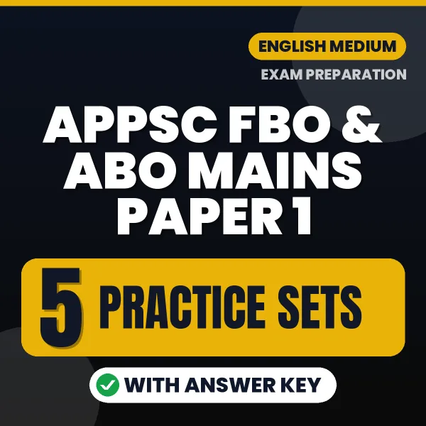 APPSC FBO & ABO Mains Paper 1 Exam Practice Set Series (English): 5 Exam-Like Practice Sets with Answers