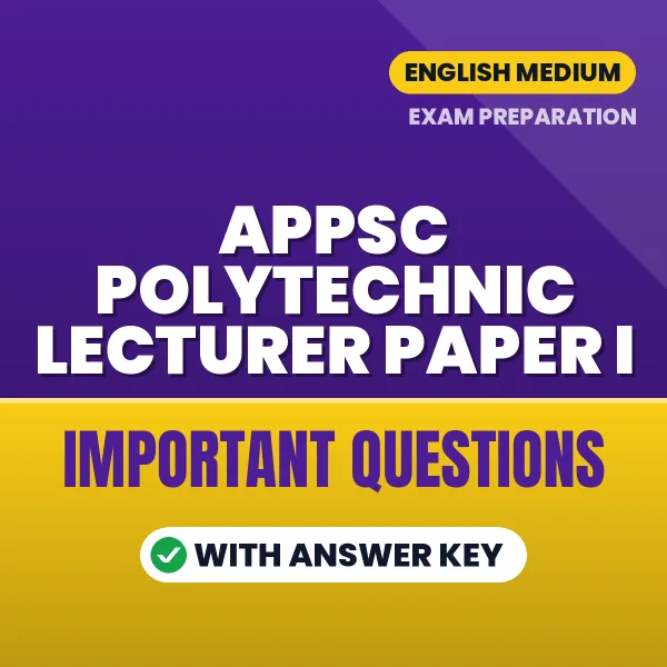 Download APPSC Polytechnic Lecturer Paper I Preparation Book PDF (English) with Important Questions & Answers