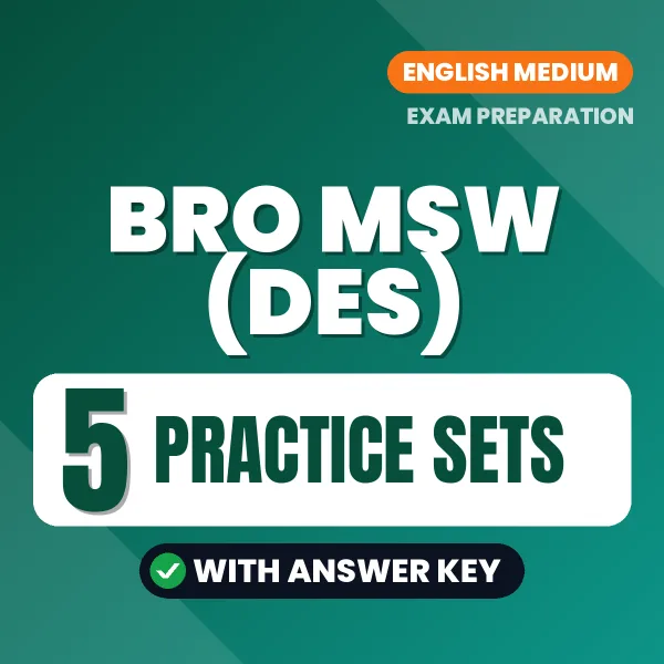 BRO MSW (DES) Practice Set PDF in English – 5 Full-Length Practice Sets with Answer Key