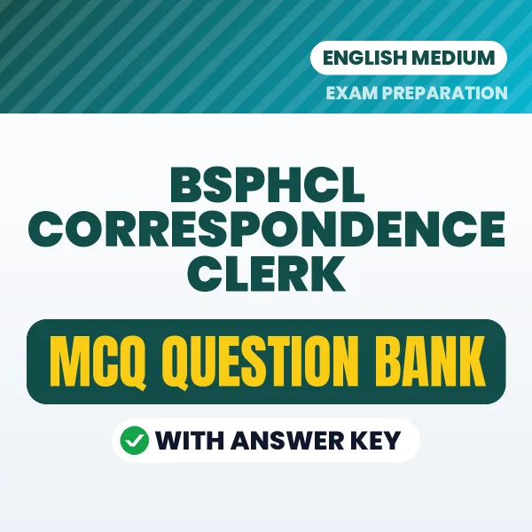 BSPHCL Correspondence Clerk MCQ with Answer Key Book PDF in English – Exam-Oriented Objective Questions for Quick Revision